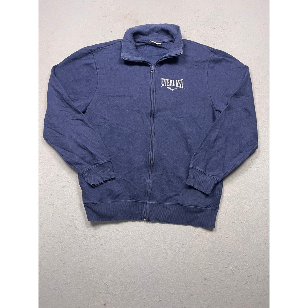 Everlast Full Zip Track Jacket Mens XL Navy Blue Fleece Lined Excellent